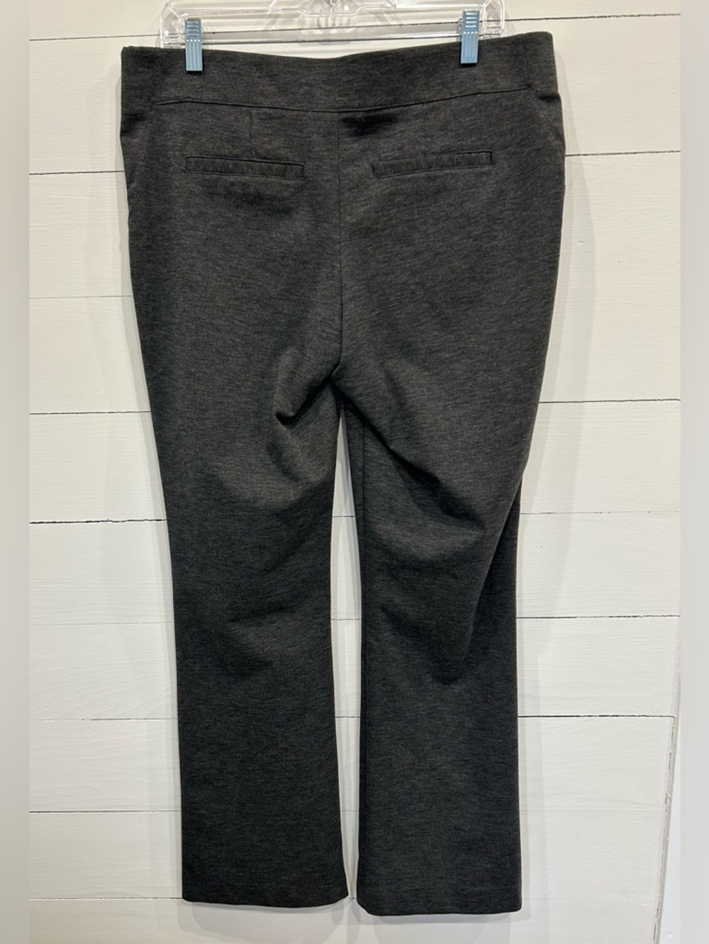 Vera Wang Simply Vera, Bootcut Gray Stretch Pull on Business Casual Pants. - Picture 2 of 7
